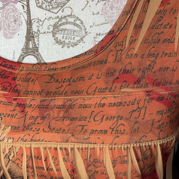 Daniel Benjamin Small Rust Floral Dress - Picture 3 of 6